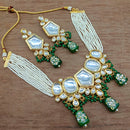 Vaamika Gold Plated Kundan Stone & Beads Traditional Choker Necklace Set- VMNECK410