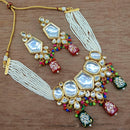Vaamika Gold Plated Kundan Stone & Beads Traditional Choker Necklace Set- VMNECK410