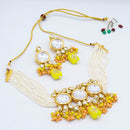 Vaamika Gold Plated Kundan Stone & Beads Traditional Choker Necklace Set- VMNECK412