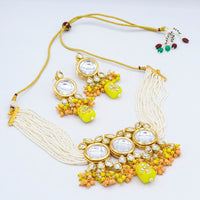 Vaamika Gold Plated Kundan Stone & Beads Traditional Choker Necklace Set- VMNECK412