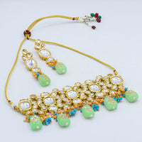 Vaamika Gold Plated Kundan Stone & Beads Traditional Choker Necklace Set- VMNECK413