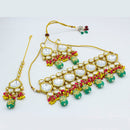 Vaamika Gold Plated Kundan Stone & Beads Traditional Choker Necklace Set- VMNECK414