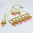 Vaamika Gold Plated Kundan Stone & Beads Traditional Choker Necklace Set- VMNECK414