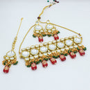 Vaamika Gold Plated Kundan Stone & Beads Traditional Choker Necklace Set- VMNECK414