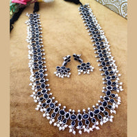 Vaamika Oxidized Plated Pota Stone & Pearl & Necklace Set