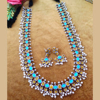Vaamika Oxidized Plated Pota Stone & Pearl & Necklace Set