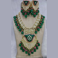 Vaamika Gold Plated Kundan Stone & Beads Long Necklace Set