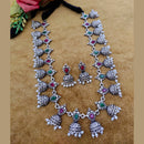 Vaamika Oxidised Plated Pota Stone Long Necklace Set