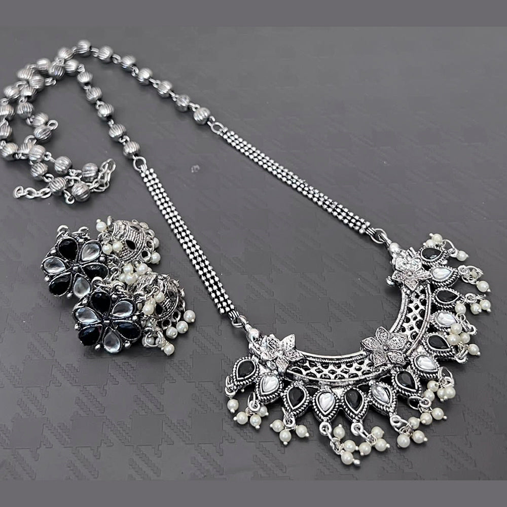 Vaamika Oxidized Plated Kundan Stone Haram Necklace Set