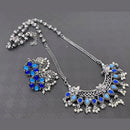 Vaamika Oxidized Plated Kundan Stone Haram Necklace Set