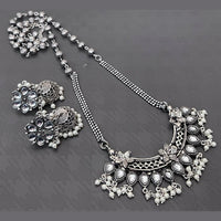 Vaamika Oxidized Plated Kundan Stone Haram Necklace Set