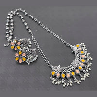 Vaamika Oxidized Plated Kundan Stone Haram Necklace Set