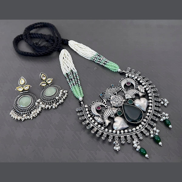 Vaamika Thread Oxidized Plated Necklace Set