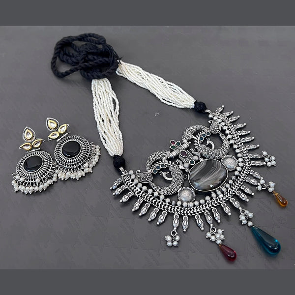 Vaamika Thread Oxidized Plated Necklace Set