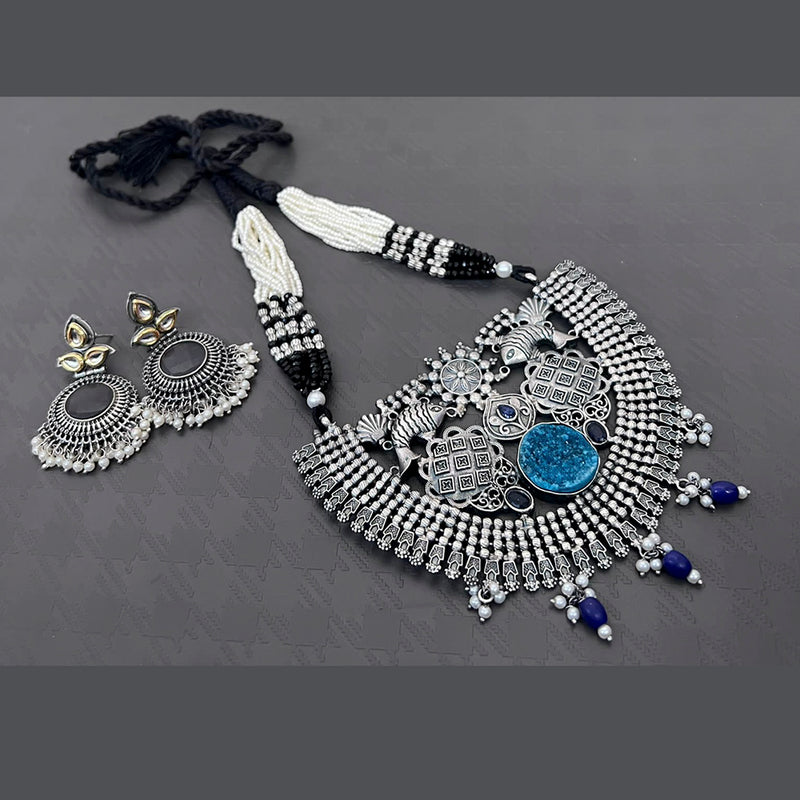 Vaamika Thread Oxidized Plated Necklace Set