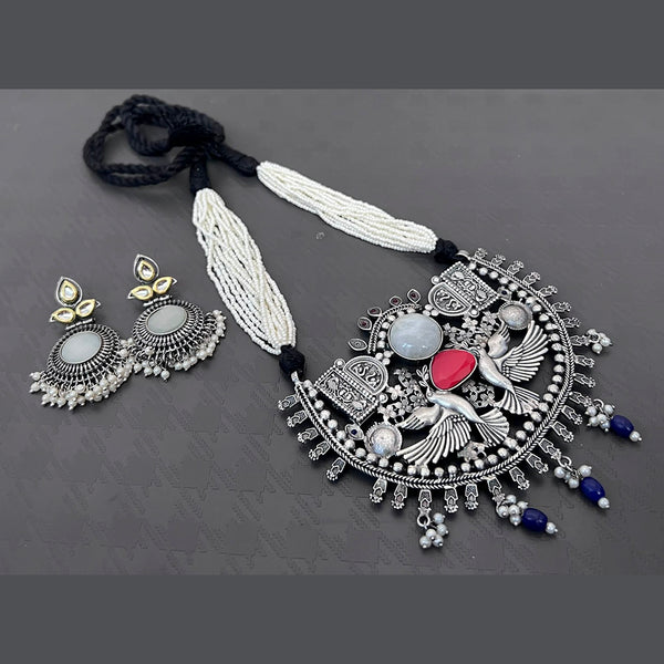 Vaamika Thread Oxidized Plated Necklace Set