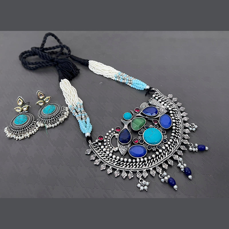 Vaamika Thread Oxidized Plated Necklace Set