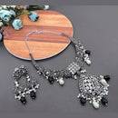 Vaamika Kundan Stone Silver Plated Choker Necklace Set