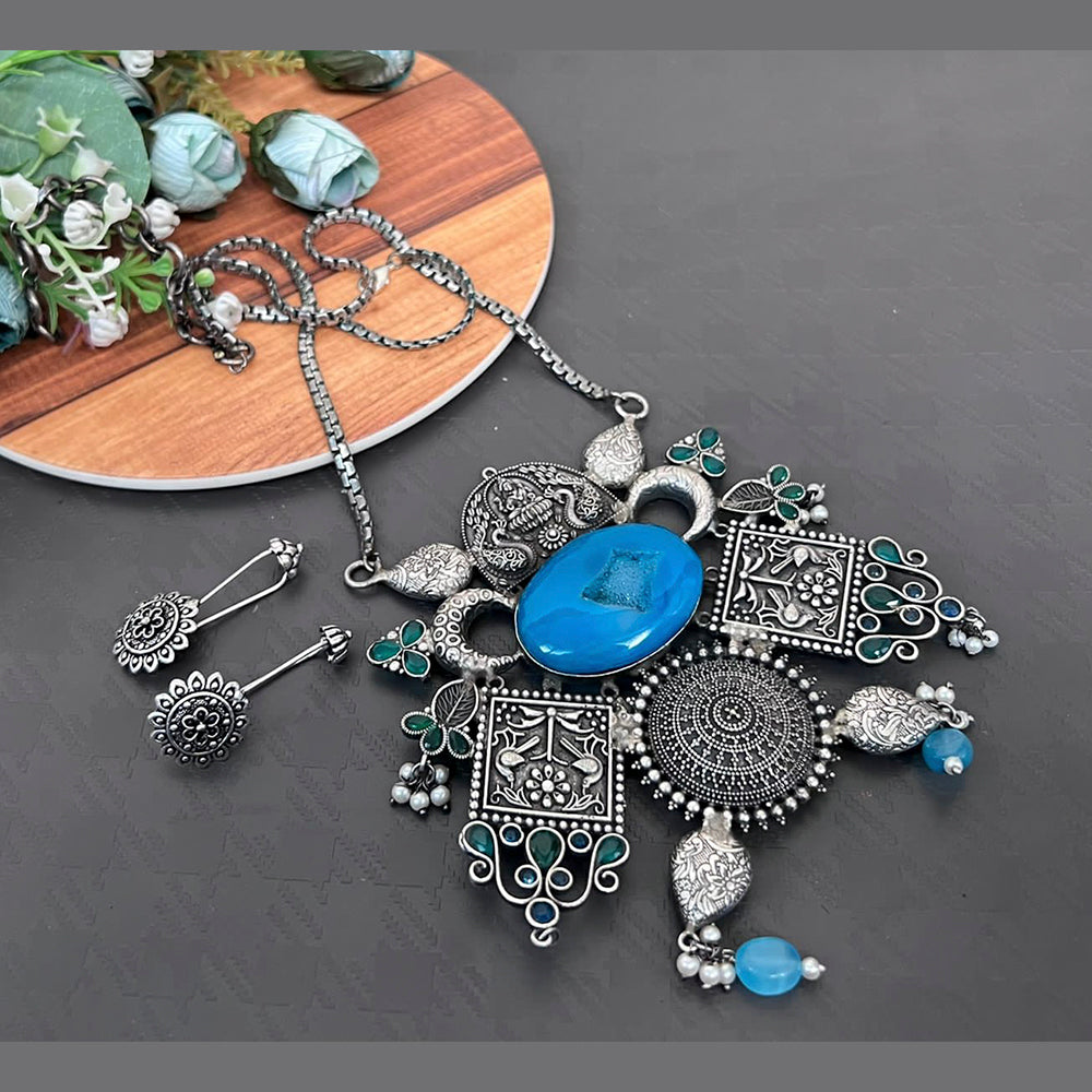 Vaamika Thread Oxidized Plated Necklace Set - VMNECK463