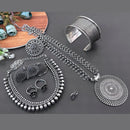 Vaamika Oxidized Plated Long & Choker Necklace Set With Nose Pin , Ring , Kada , toe Ring