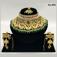 Vaamika Gold Plated Ad Stone & Meenakari & Beads Necklace Set