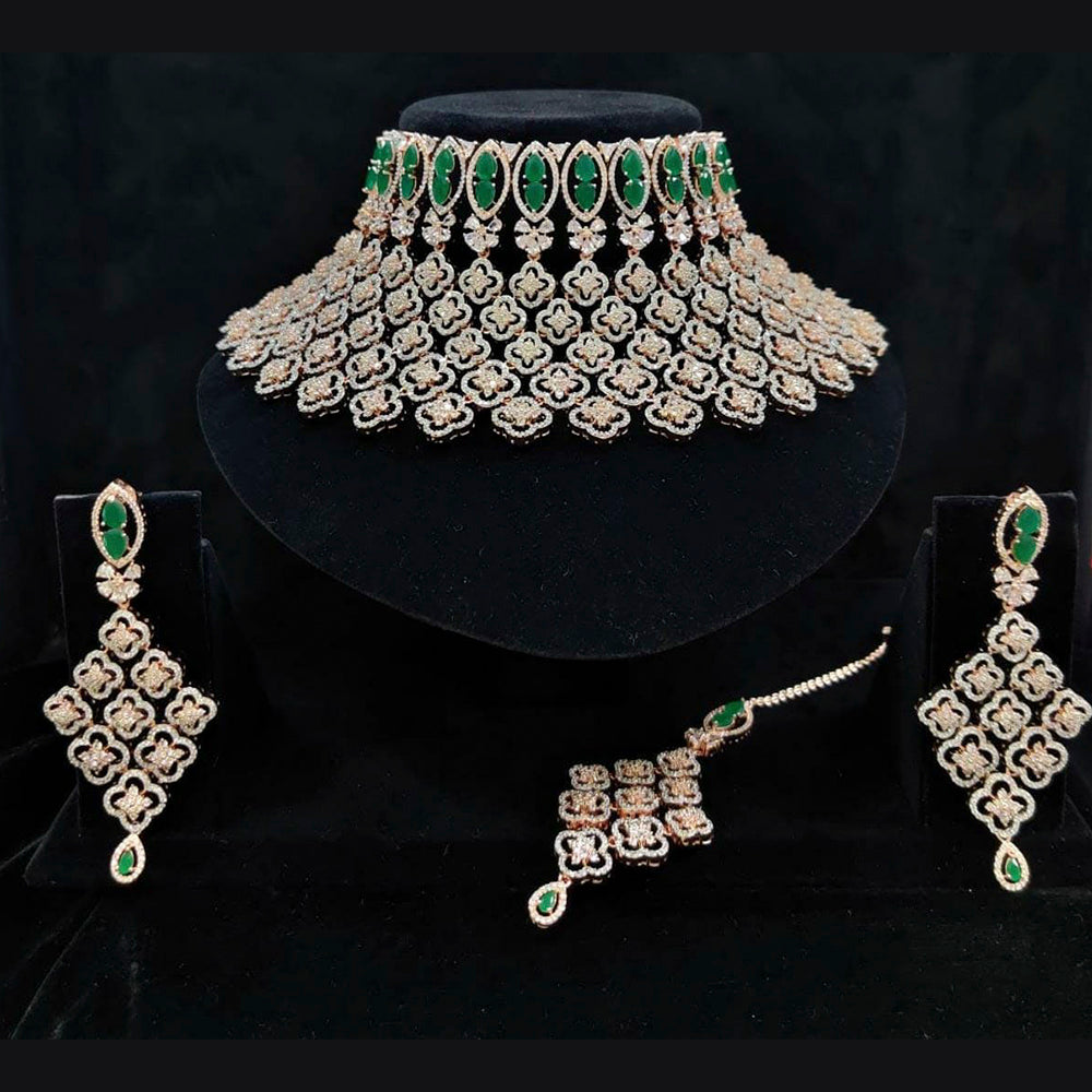 Vaamika Gold Plated Ad Stone Necklace Set