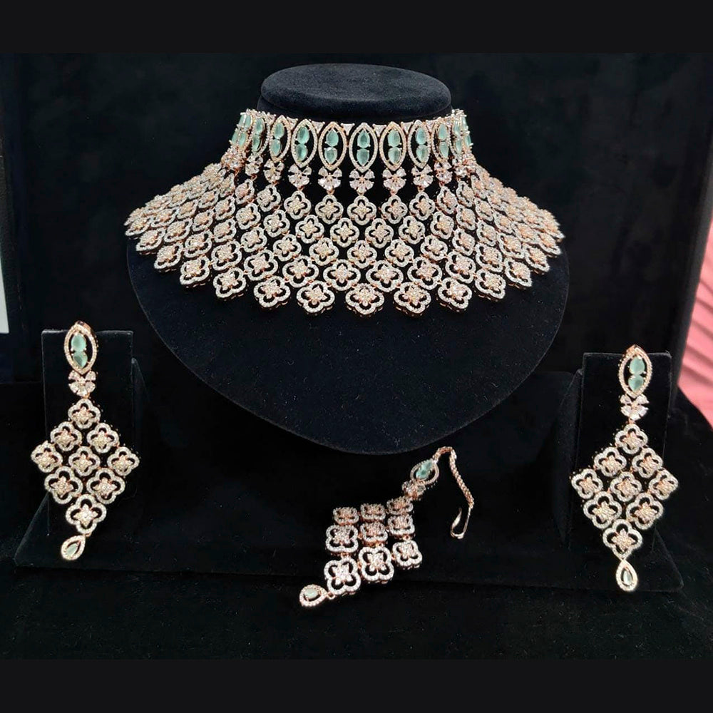 Vaamika Gold Plated Ad Stone Necklace Set
