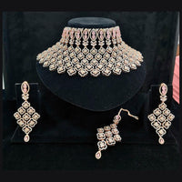 Vaamika Gold Plated Ad Stone Necklace Set