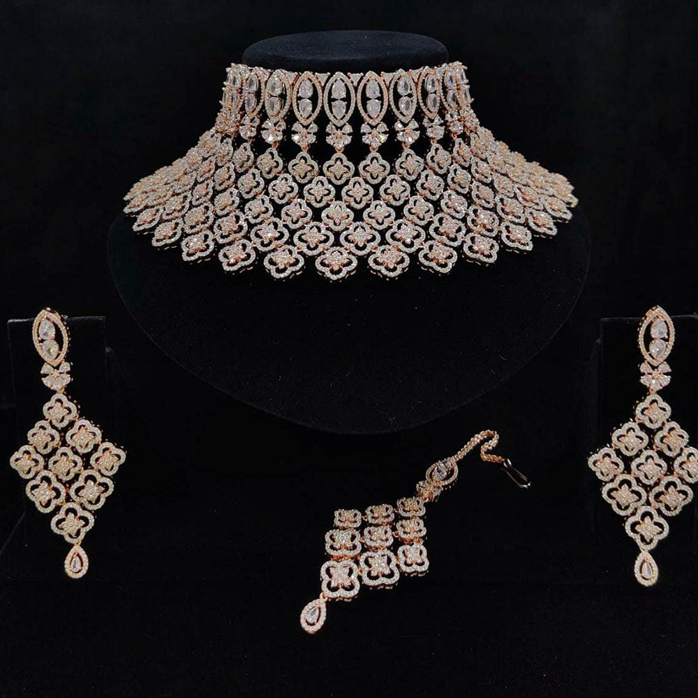 Vaamika Gold Plated Ad Stone Necklace Set