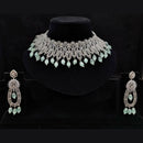 Vaamika Silver Plated Ad Stone Necklace Set