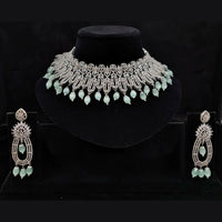 Vaamika Silver Plated Ad Stone Necklace Set