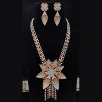 Vaamika Silver & Gold Plated Ad Stone Necklace Set