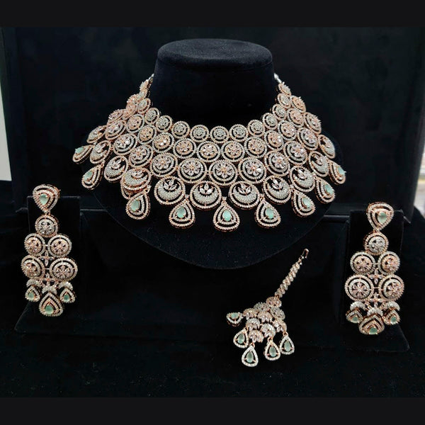 Vaamika Silver Plated Ad Stone Necklace Set