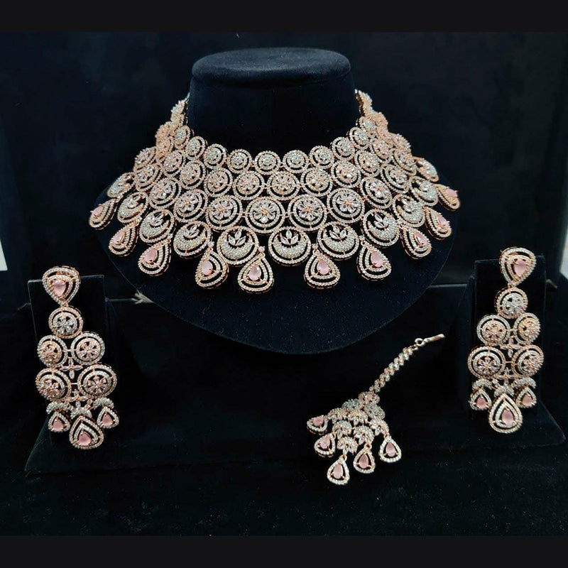 Vaamika Silver Plated Ad Stone Necklace Set