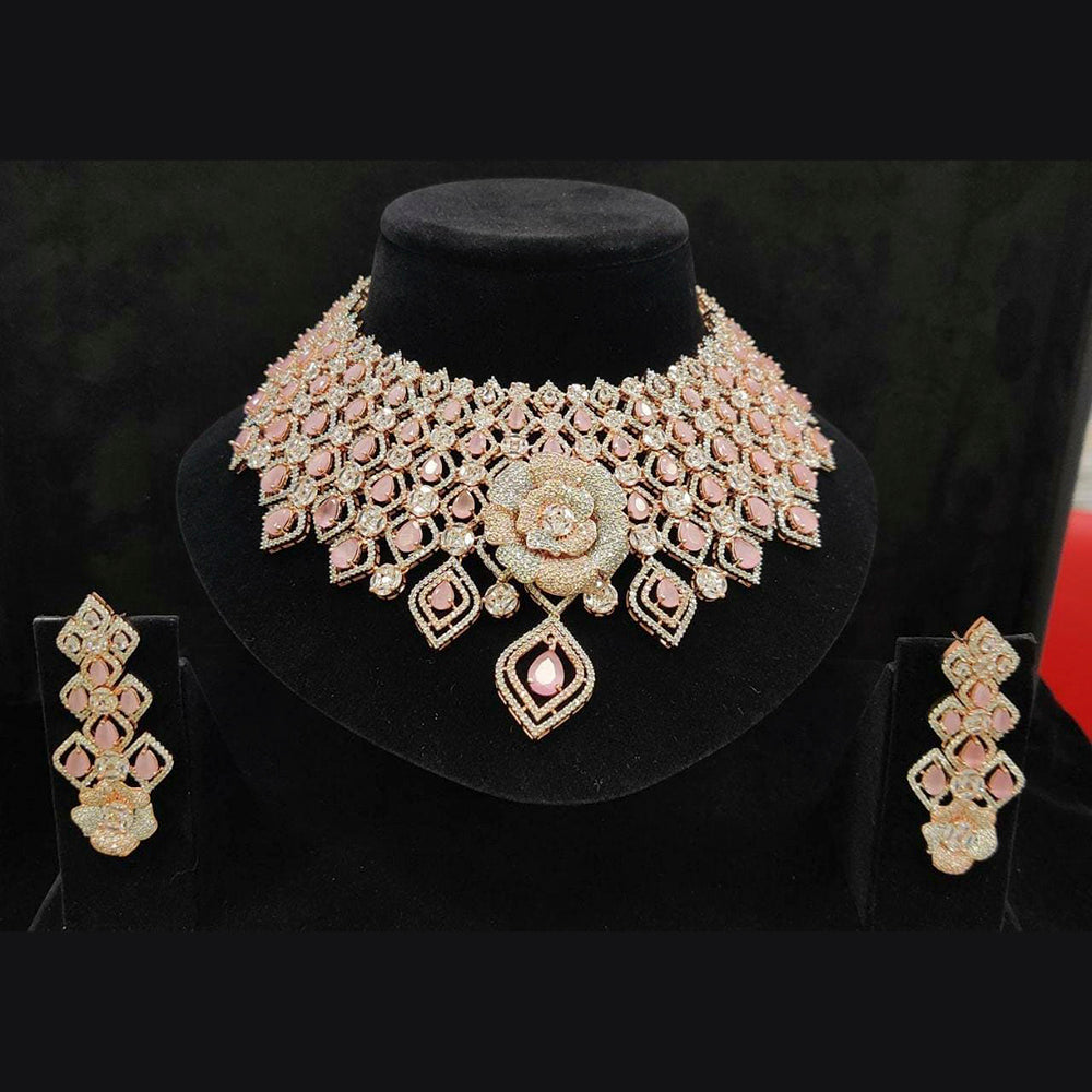 Vaamika Gold Plated Ad Stone Necklace Set