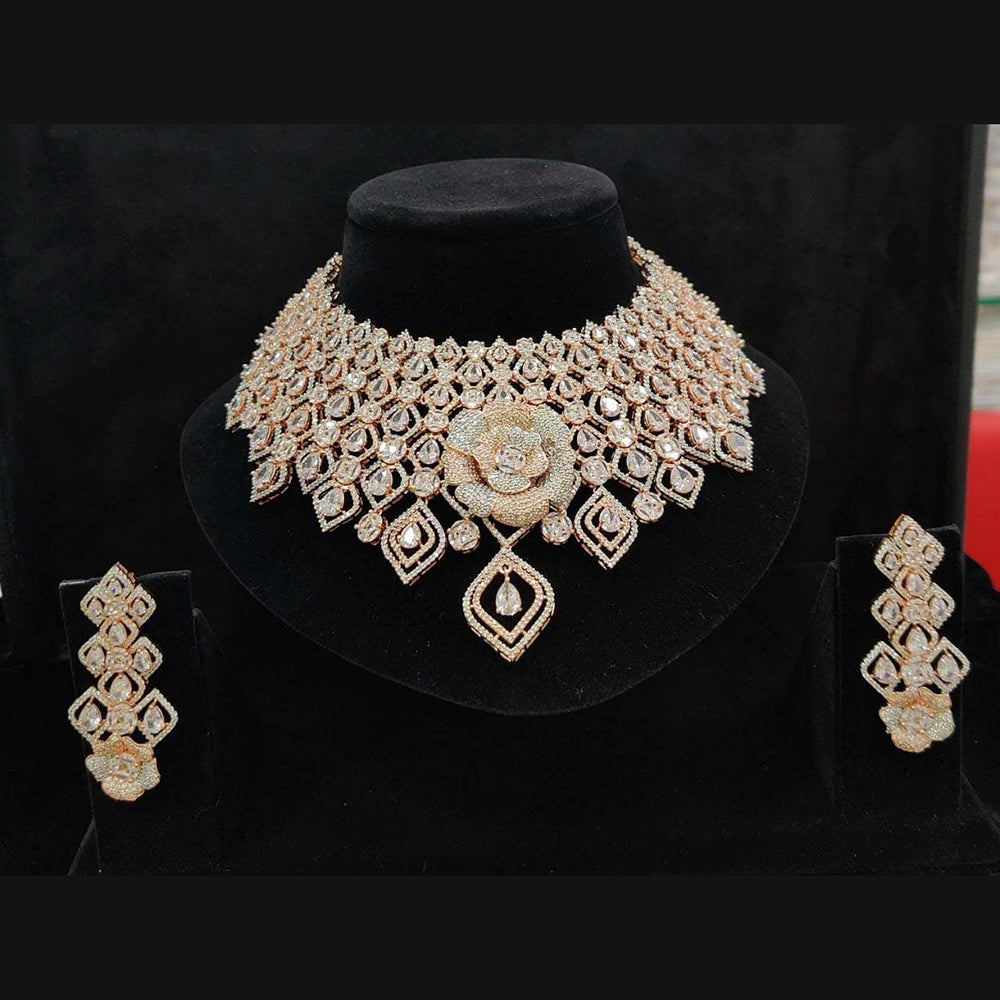 Vaamika Gold Plated Ad Stone Necklace Set