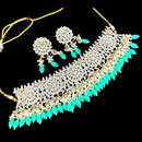 Vaamika Gold Plated Kundan Stone & Beads Necklace Set