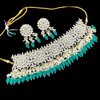 Vaamika Gold Plated Kundan Stone & Beads Necklace Set