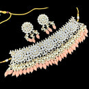 Vaamika Gold Plated Kundan Stone & Beads Necklace Set