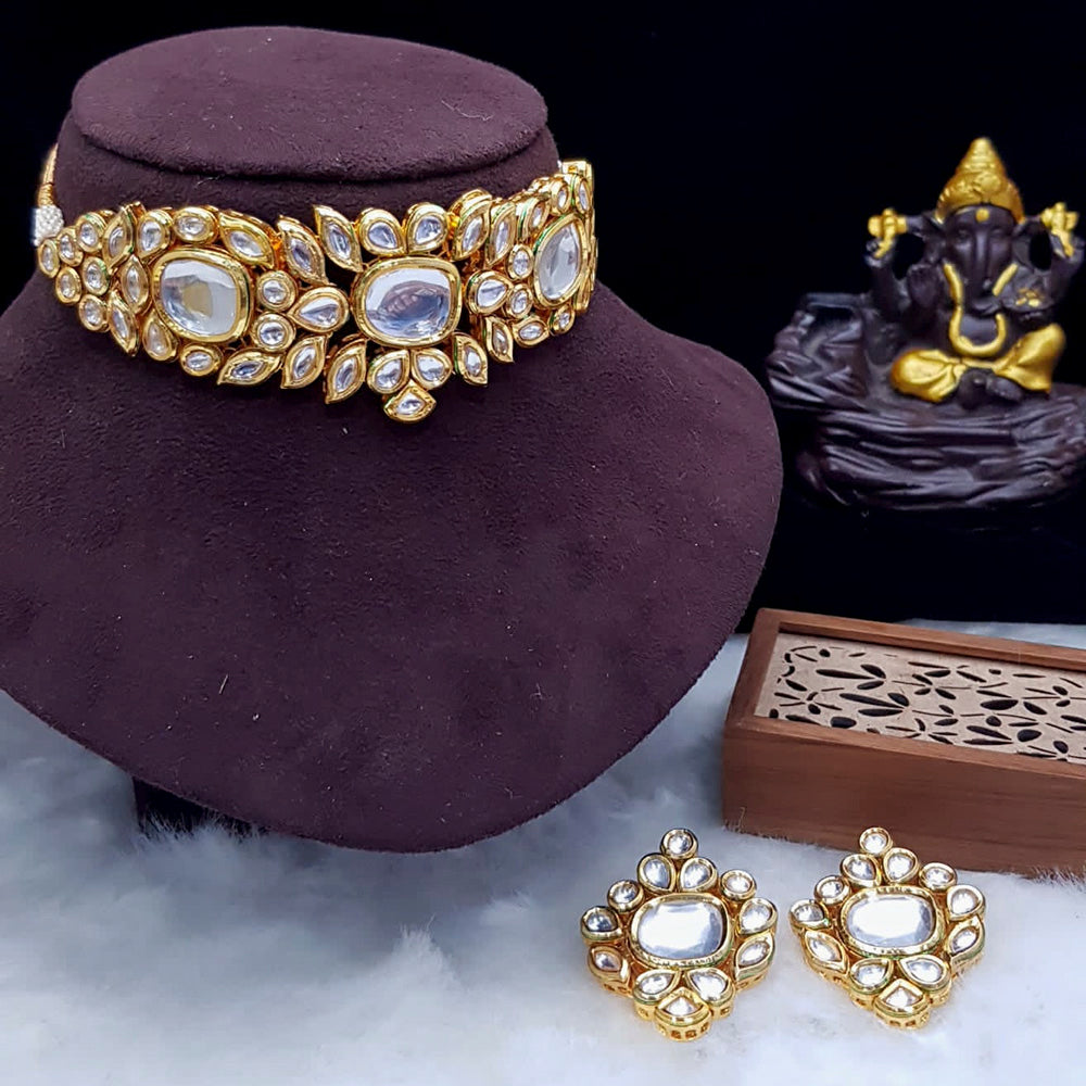 Vaamika Gold  Plated Crystal Stone Necklace Set