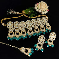 Vaamika Gold Plated Kundan Stone & Beads Necklace Set