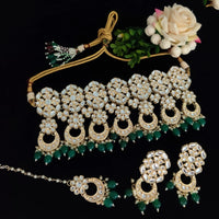 Vaamika Gold Plated Kundan Stone & Beads Necklace Set