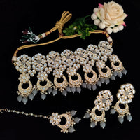 Vaamika Gold Plated Kundan Stone & Beads Necklace Set