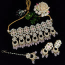 Vaamika Gold Plated Kundan Stone & Beads Necklace Set