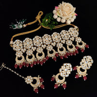 Vaamika Gold Plated Kundan Stone & Beads Necklace Set