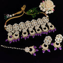 Vaamika Gold Plated Kundan Stone & Beads Necklace Set