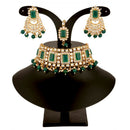Vaamika Gold Plated Kundan & Austrian & Crystal Stone Choker Necklace Set