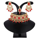 Vaamika Gold Plated Kundan & Austrian & Crystal Stone Choker Necklace Set