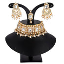 Vaamika Gold Plated Kundan & Austrian & Crystal Stone Choker Necklace Set