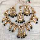 Vaamika Gold Plated Kundan Stone & Beads Necklace Set